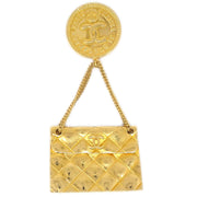 CHANEL 1993 Bag Brooch Gold