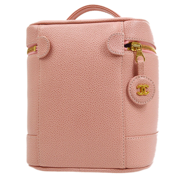 CHANEL 2003-2004 Pink Caviar Timeless Vanity Handbag