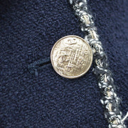 Chanel 2005 Navy Emblem Patchシングルブレストブレザー＃38