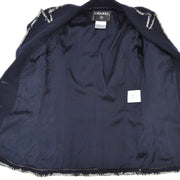 Chanel 2005海军徽标补丁单胸装西装外套＃38