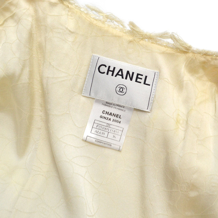 Chanel 2005クルーズツイードオープンフロントジャケット＆ノースベベルのトップセット＃36＃38