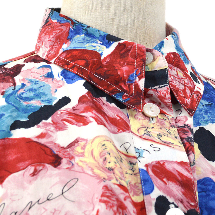 CHANEL 1999 floral-print button-up shirt #36
