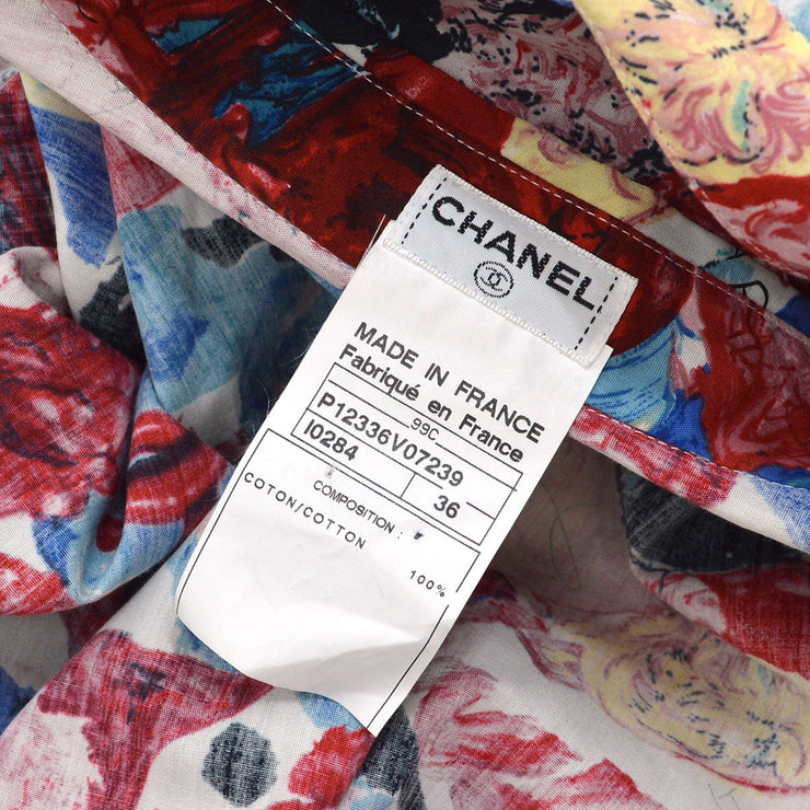 CHANEL 1999 floral-print button-up shirt #36