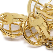 CHANEL Birdcage Earrings Clip-On Gold