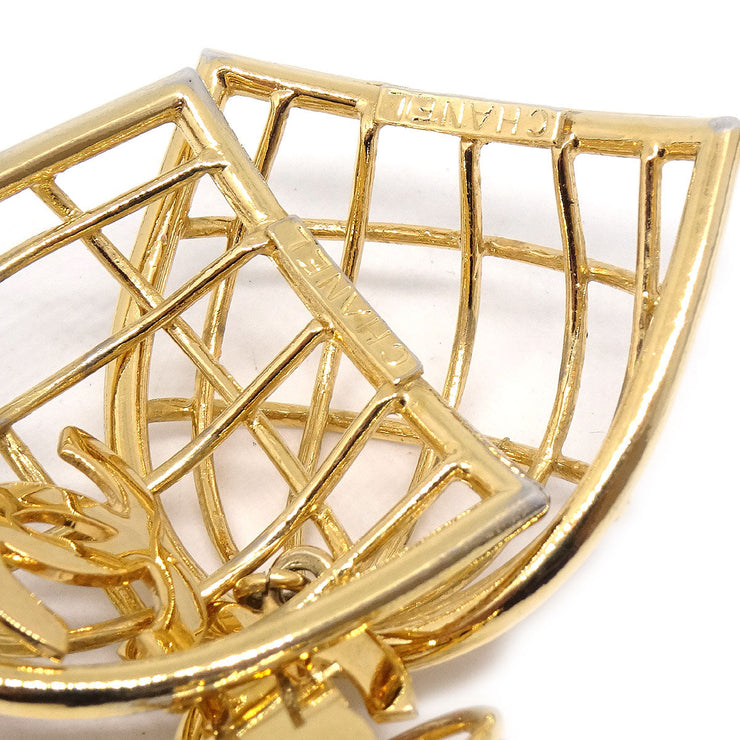 CHANEL Birdcage Earrings Clip-On Gold