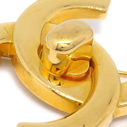 CHANEL 1996 Turnlock CC Brooch Pin Gold Large