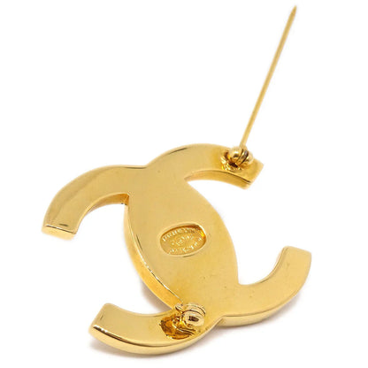 CHANEL 1996 Turnlock CC Brooch Pin Gold Large