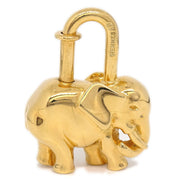 HERMES 1988 Elephant Cadena Bag Charm Gold Small Good