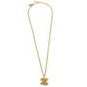 CHANEL Quilted CC Gold Chain Pendant Necklace 3858