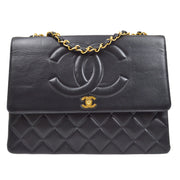 CHANEL 1991-1994 CC Flap Maxi Black Lambskin