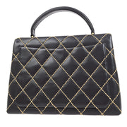 CHANEL 2004-2005 Wild Stitch Kelly 30 Black Calfskin