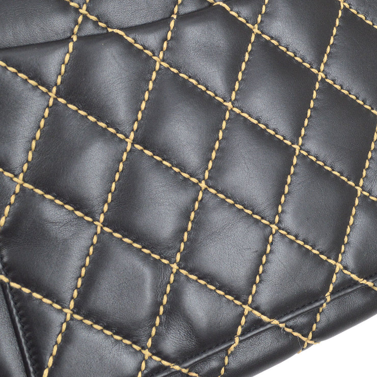CHANEL 2004-2005 Wild Stitch Kelly 30 Black Calfskin