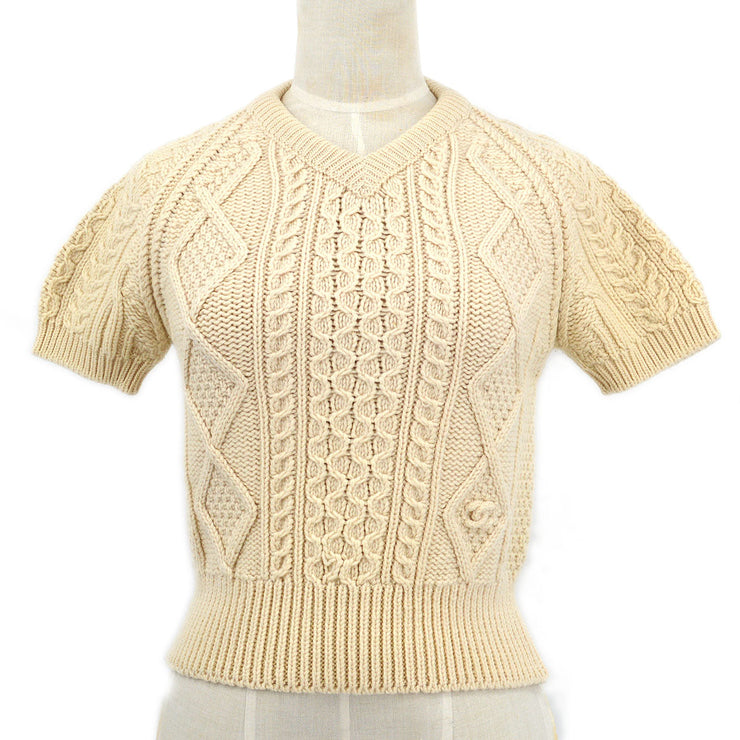 CHANEL 1996 Fall short-sleeved cable-knit top #36