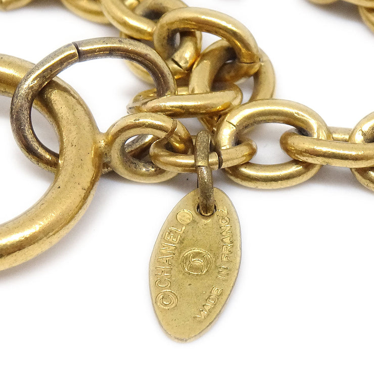 Chanel Quilted CC Gold Chain Pendant Necklace 3857