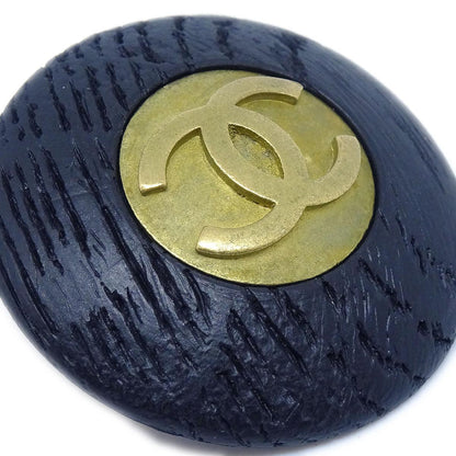 CHANEL 1994 Black & Gold CC Earrings