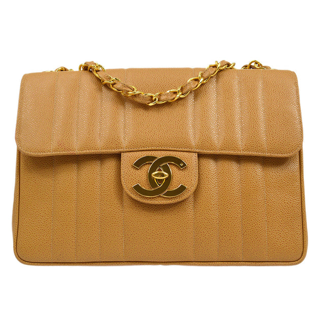 Chanel Brown Quilted Caviar Vintage Classic Square Flap Bag Chanel