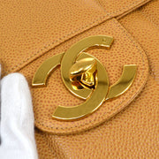 Chanel 1994-1996垂直クラシックフラップジャンボベージュキャビア