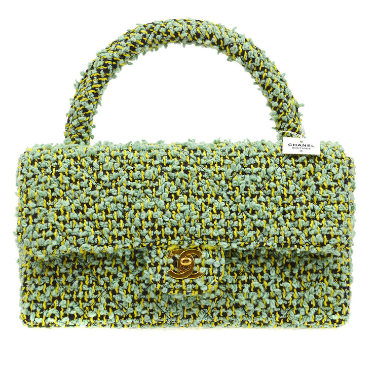 CHANEL * 1994 Classic Flap Handbag Medium Green Tweed – AMORE