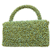 CHANEL * 1994 Classic Flap Handbag Medium Green Tweed