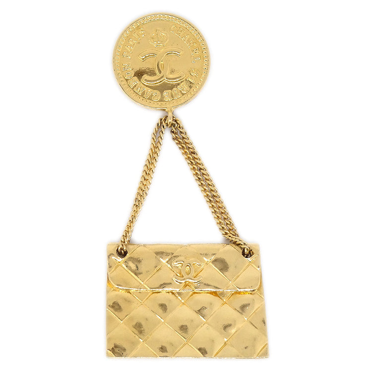 CHANEL Bag Brooch Pin Gold 26