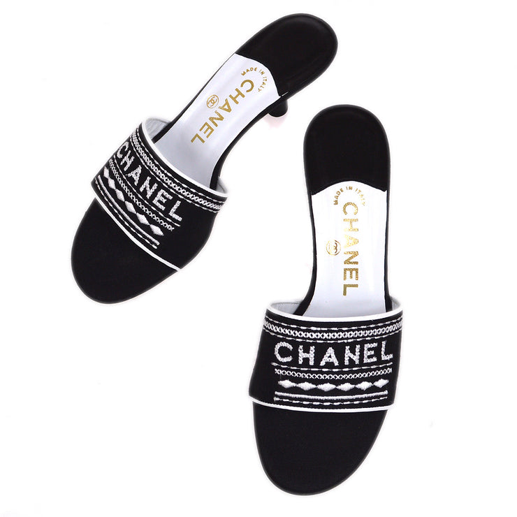 Chanel Shoe Silver Slide Light Catching Paillette Sequins 395 95 Ne   Mightychic