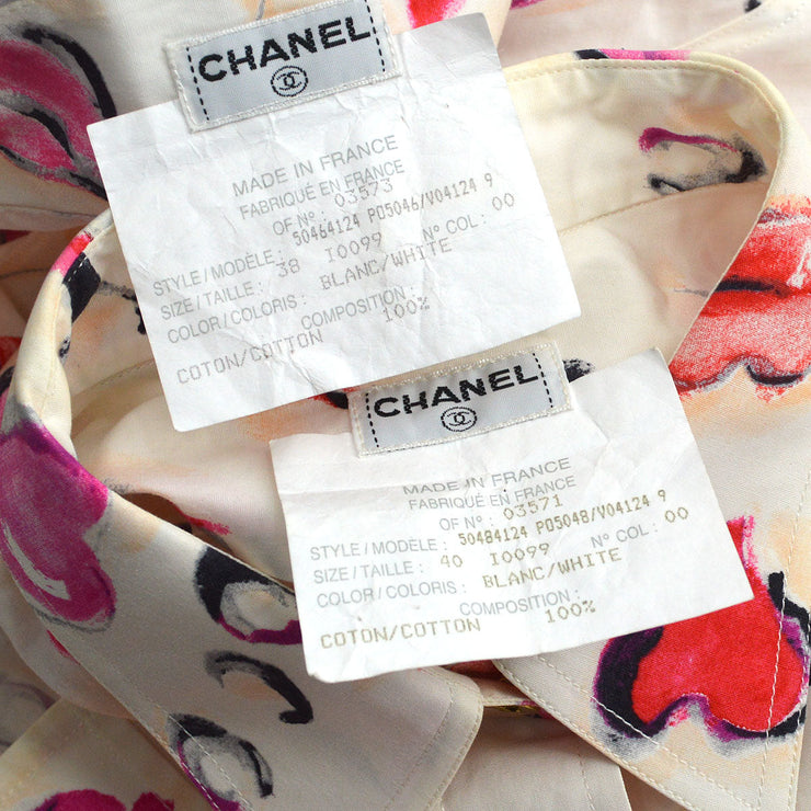Chanel 1995春季图形衬衫和短裤套装＃40＃38