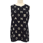 Chanel 1997 logo-embroidered sleeveless shirt #40
