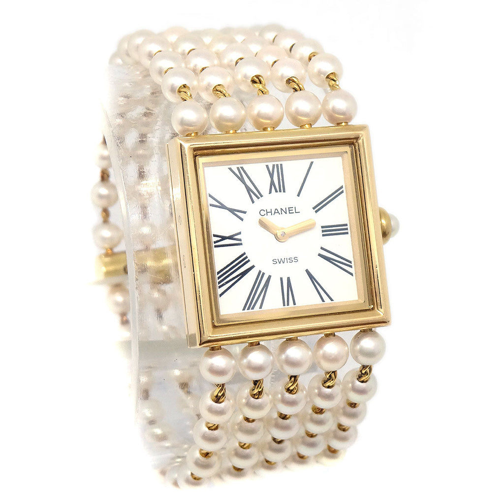 Chanel Gold Watch with Pearl Bracelet For Sale at 1stDibs  chanel pearl  watch chanel pearl bracelet watch pearl streaming