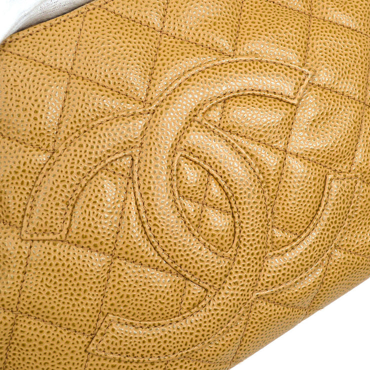 Chanel 2003-2004 Beige Caviar Hobo Bag