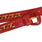 CHANEL 1980s Cosmoline Belt Bag Red Lambskin #70