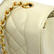 CHANEL * 1994-1996 Diana Flap Medium Ivory Caviar