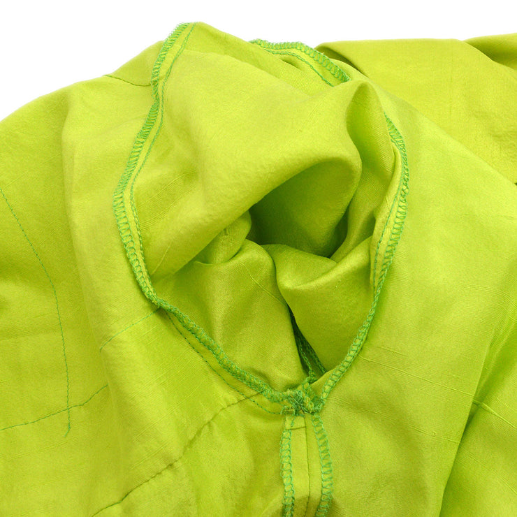 CHANEL 1990 CC-button pleated silk shirt #38