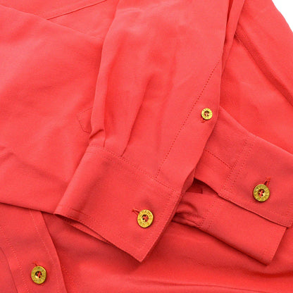 Chanel logo-button silk shirt #38