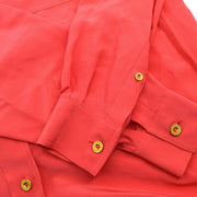 CHANEL O2401 logo-button silk shirt #38