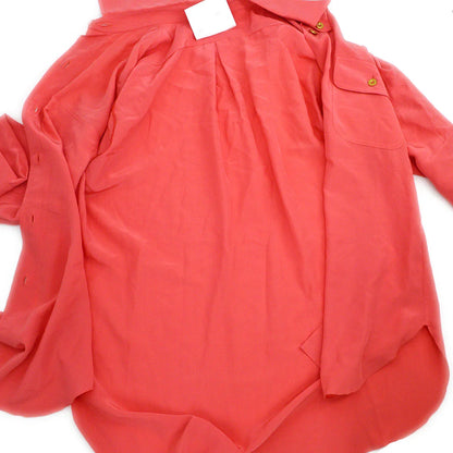 Chanel logo-button silk shirt #38