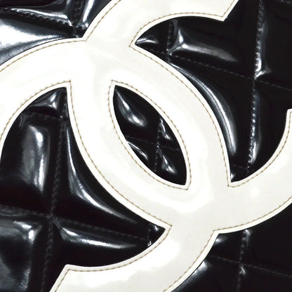CHANEL 1995 Heart Vanity Handbag Black Patent Leather