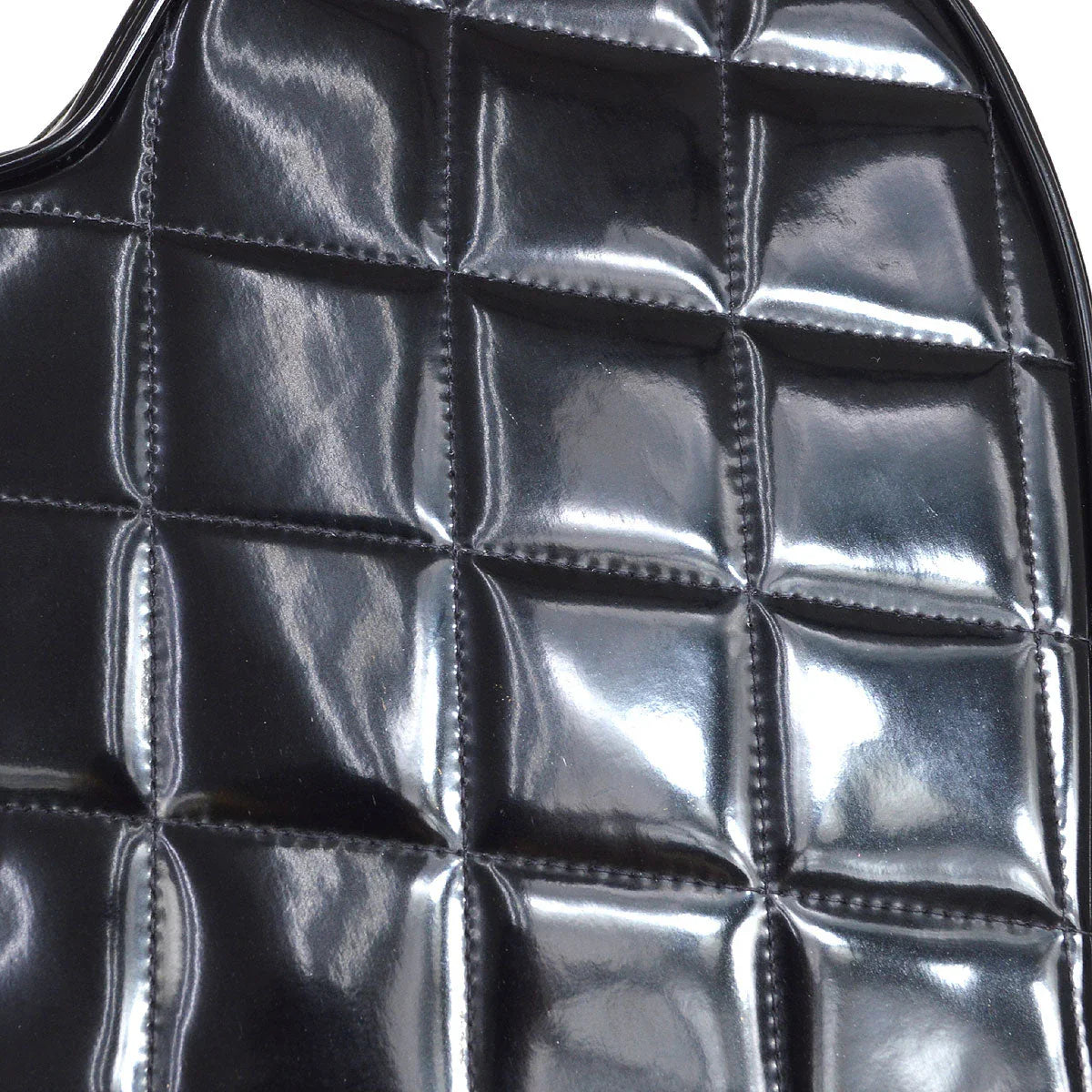 CHANEL 1995 Heart Vanity Handbag Black Patent Leather