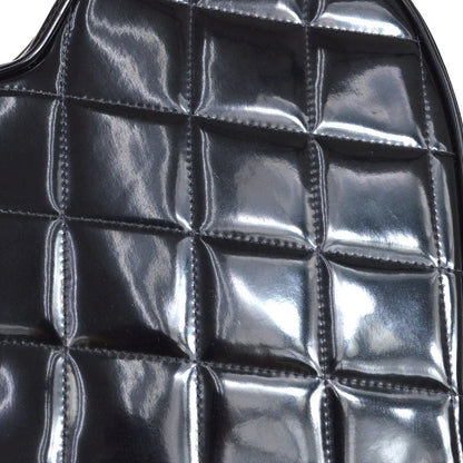 CHANEL 1995 Heart Vanity Handbag Black Patent Leather
