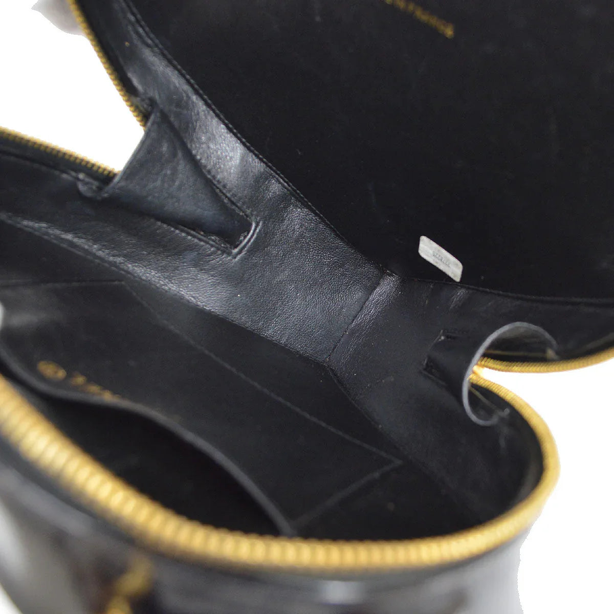 CHANEL 1995 Heart Vanity Handbag Black Patent Leather