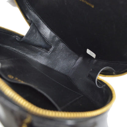 CHANEL 1995 Heart Vanity Handbag Black Patent Leather