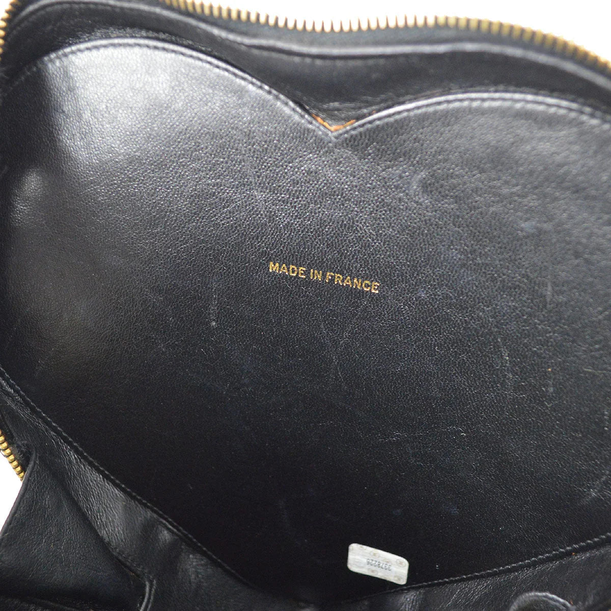 CHANEL 1995 Heart Vanity Handbag Black Patent Leather