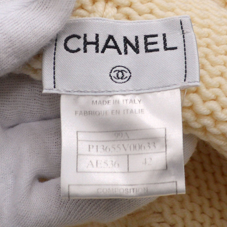 CHANEL 1999 Fall high-neck cable-knit jumper #42