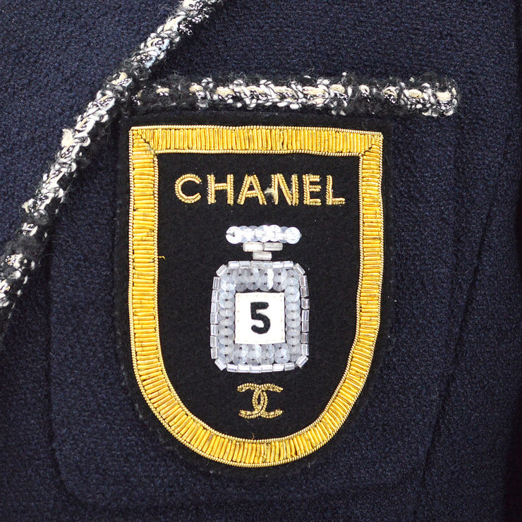 CHANEL 2005 navy emblem patch single-breasted blazer #38 – AMORE