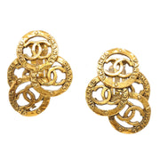 Chanel 1993 Cutout Medallion Earrings Clip-on 2885