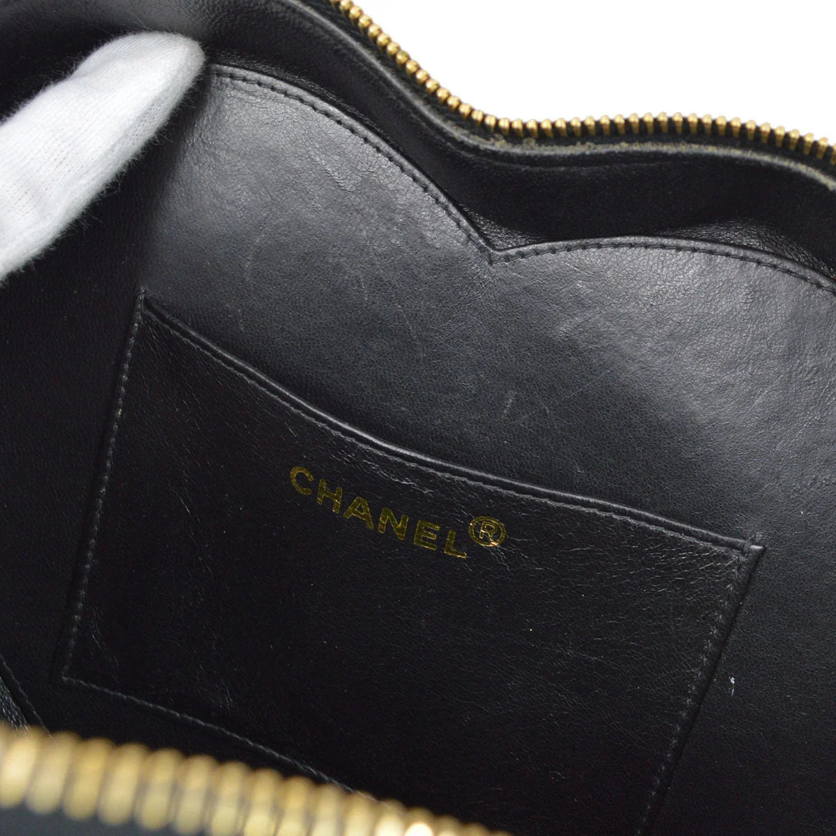 Chanel Heart Vanity Chain Handbag Black