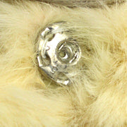 CHANEL 2001 Fur Bracelet Wristband White