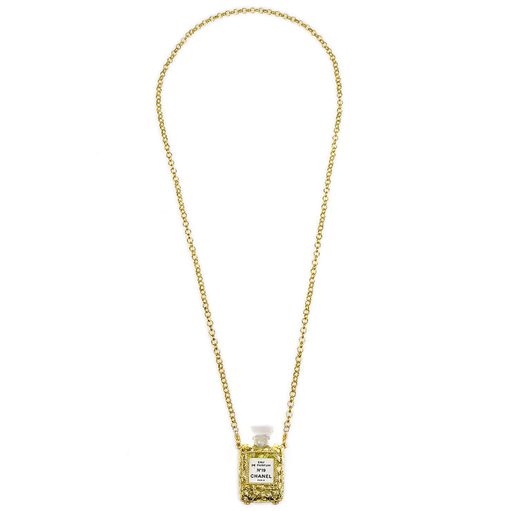 CHANEL Perfume Gold Chain Pendant Necklace