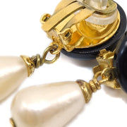 香奈儿（Chanel）1995人造珍珠悬挂耳环黑色