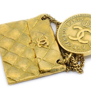 CHANEL 1994 Quilted Bag Brooch Pin Gold 29