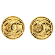 CHANEL 1994 Button Earrings Gold